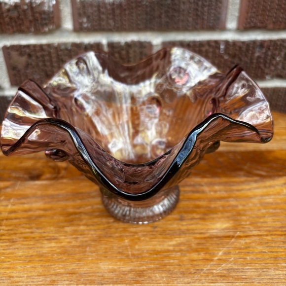 Fenton Dusty Rose Cabbage Fairy Light Glass Lamp Shade Only Pink Replacement - Picture 2 of 5